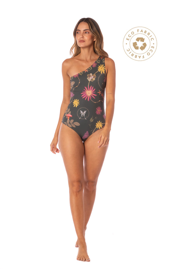 GARDEN ONE SHOULDER ONE PIECE