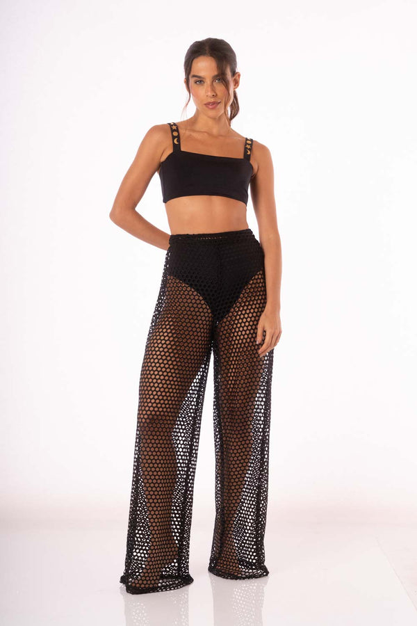 I'M BLACK MESH PANTS