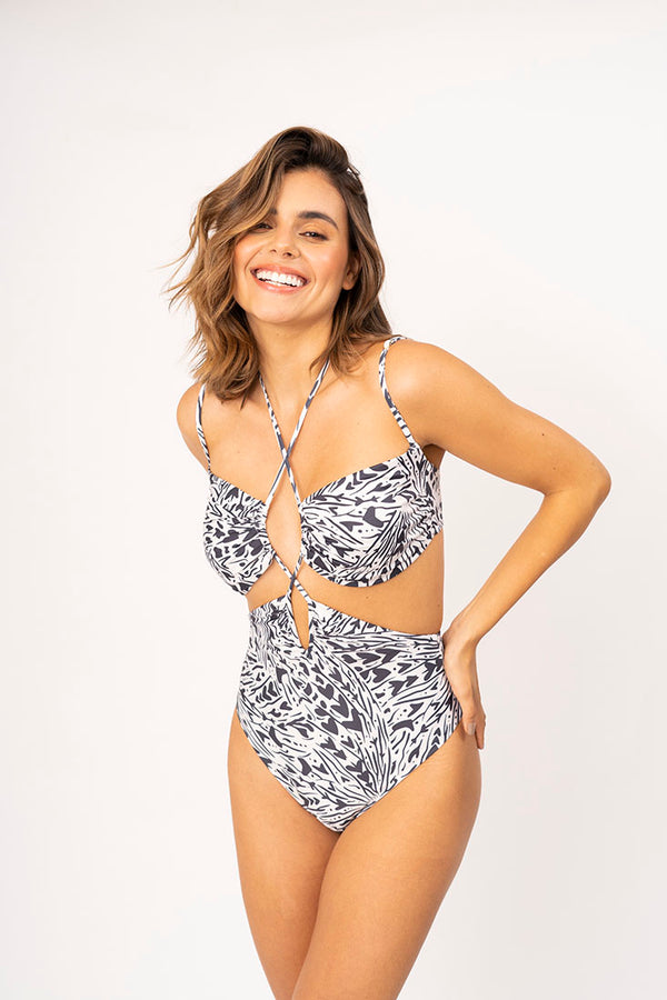 Metanoia Knotted Neck Cut Out One Piece
