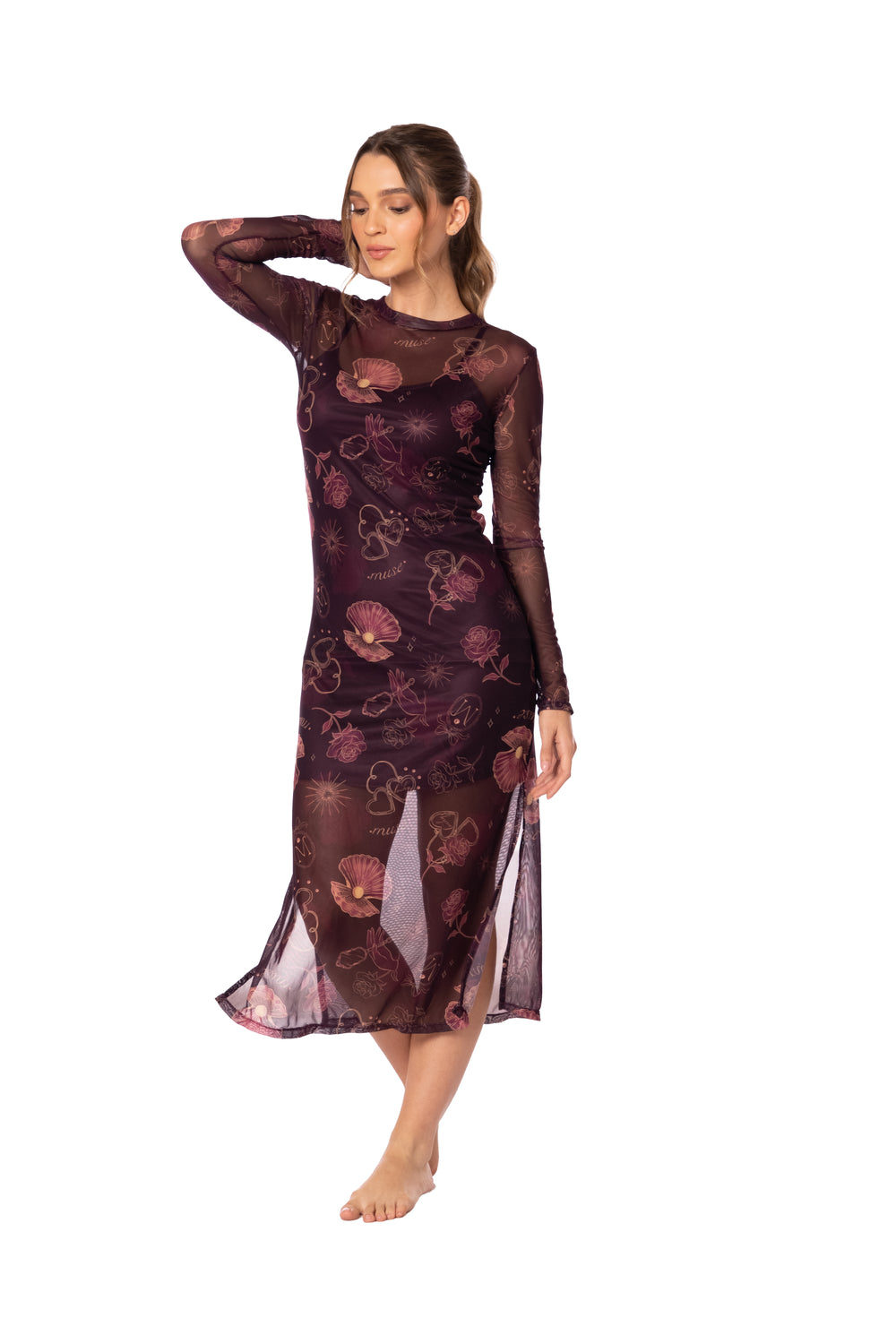 VENUS MESH LONG DRESS