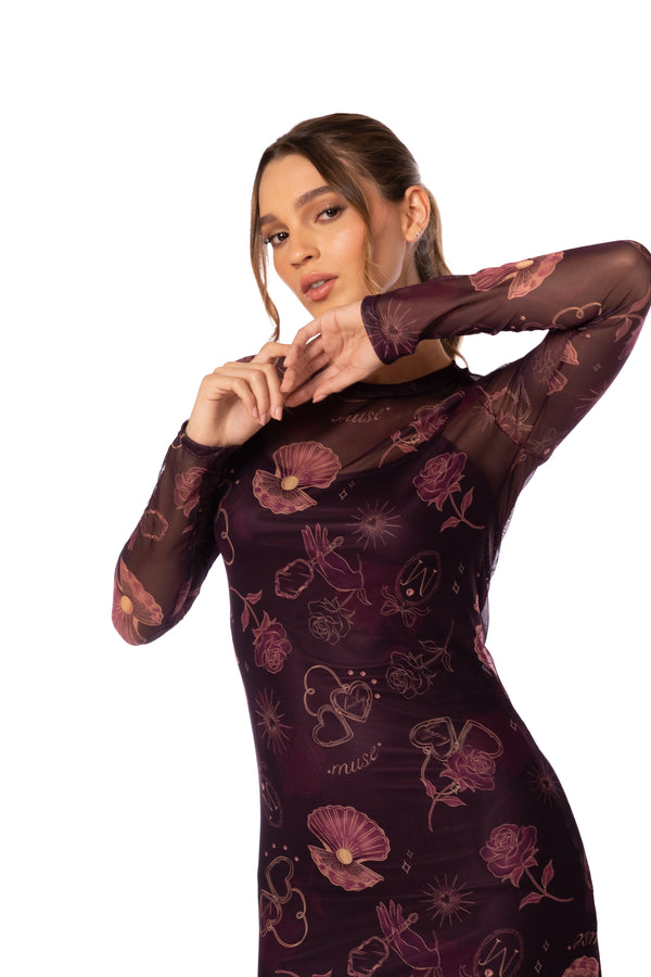 VENUS MESH LONG DRESS