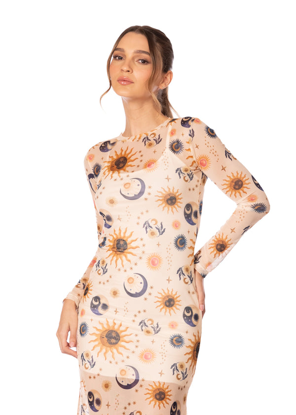 SOL Y LUNA MESH LONG DRESS