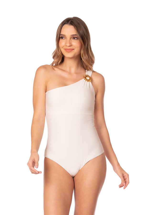 I'M IVORY RING ONE SHOULDER ONE PIECE