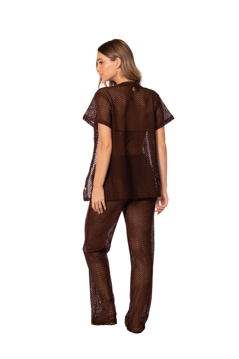 I'M CHOCOLATE MESH KNIT PANTS