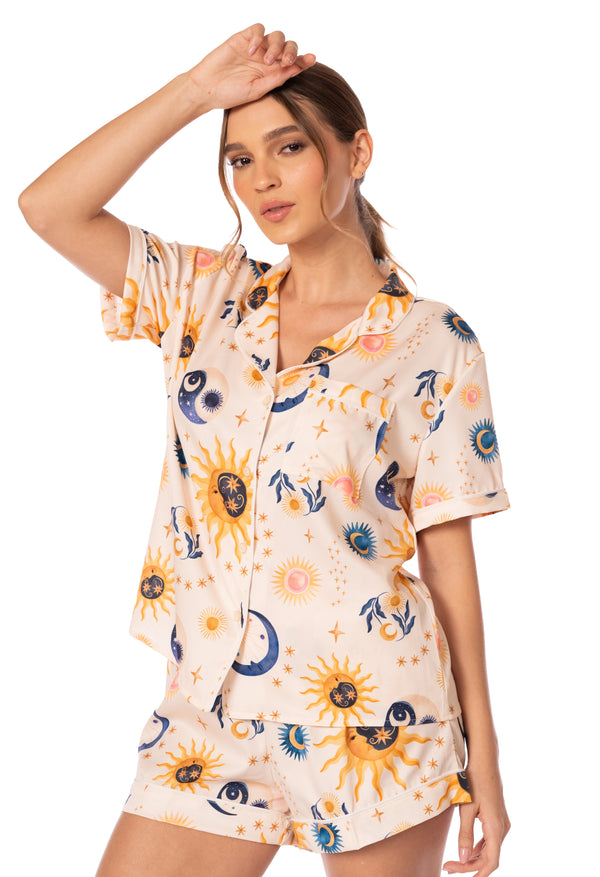 SET PIJAMA SOL Y LUNA MID SHORT