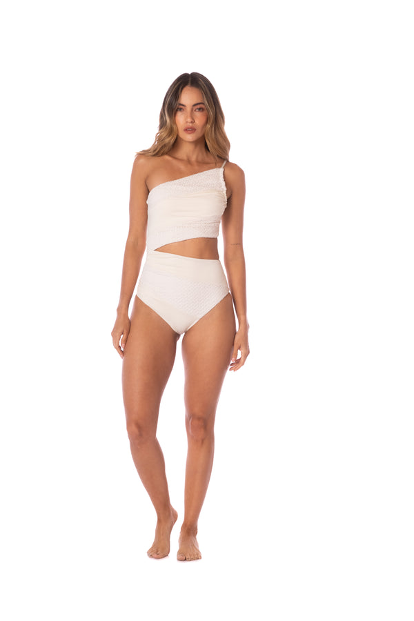 I'M WHITE MESH CUT OUT ONE PIECE