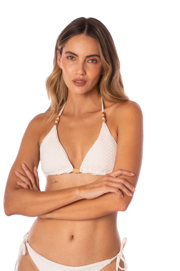 I'M WHITE MESH TRIANGLE TOP